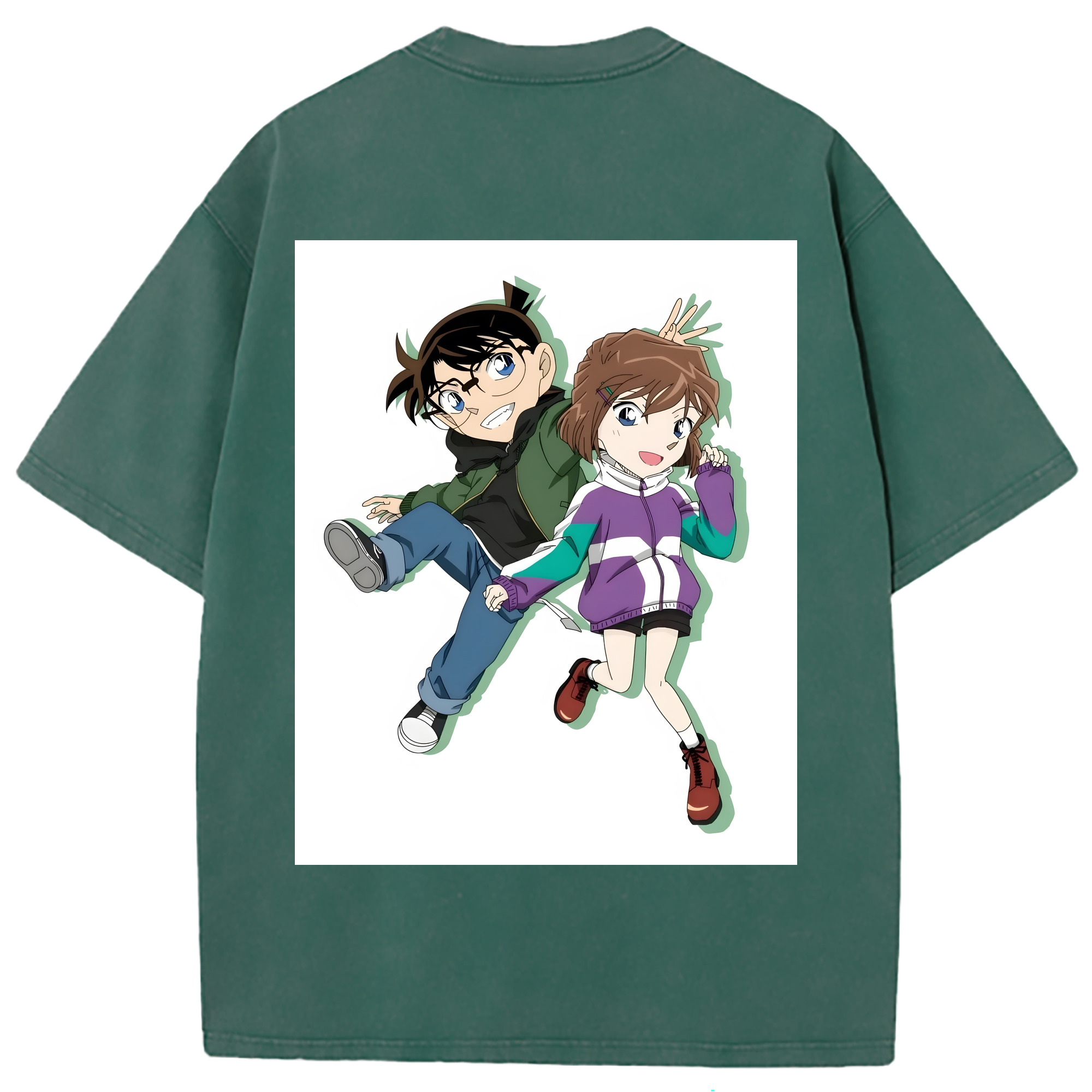 （画像用） 名探偵コナン 灰原 哀 はいばら あい Detective Conan Anita Hailey、Vi Graythorn Haibara Ai 綿100% ヴィンテージ風 半袖Tシャツ（背面プリント）